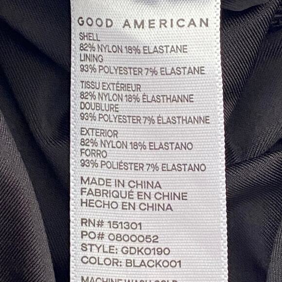 GOOD AMERICAN Ruched Satin Slip Maxi Dress Black, Size 2/Medium - Picture 13 of 16